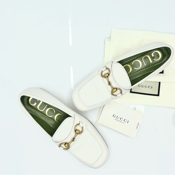 GUCCI Houdan Horsebit Leather Platform Loafers Great White Size 36 - Picture 3 of 12